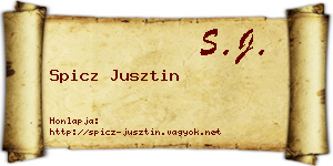 Spicz Jusztin névjegykártya